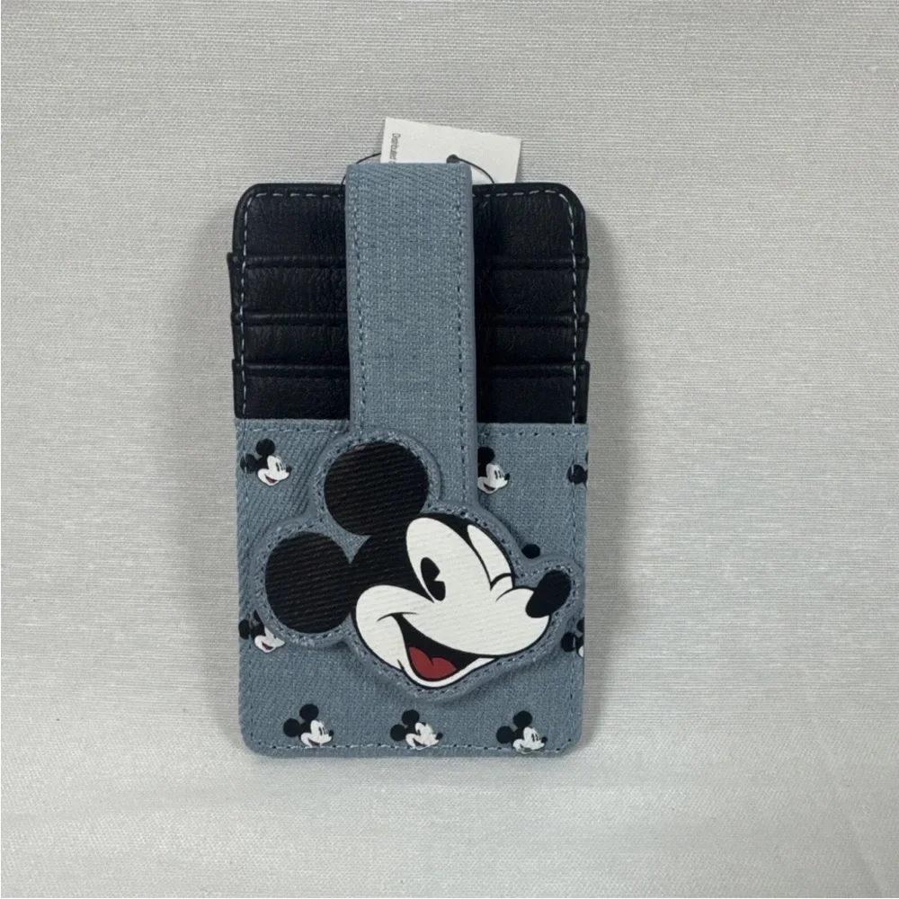 Disney Parks Mickey Mouse Denim Card / ID Holder Wallet New with Tags